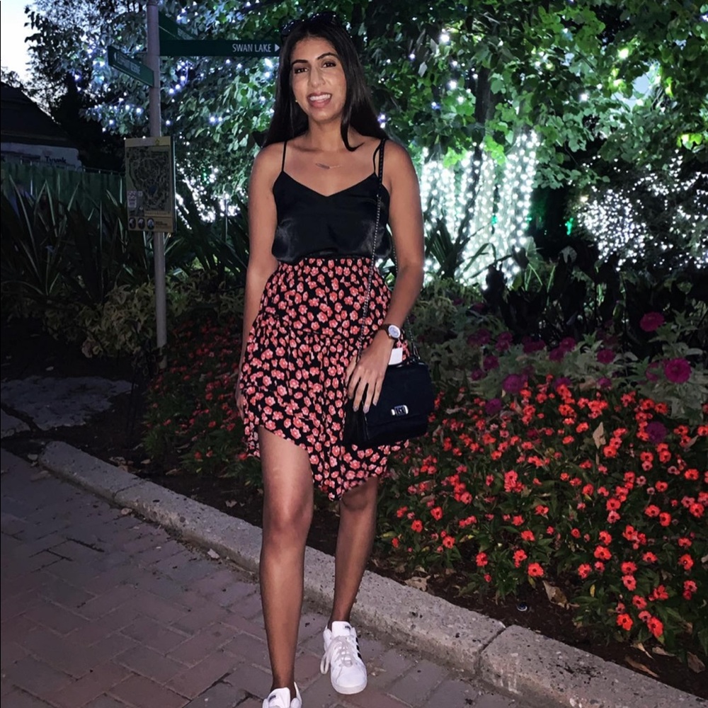 Ganni three tier floral skirt